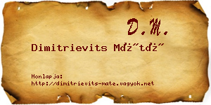 Dimitrievits Máté névjegykártya