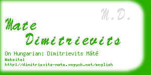 mate dimitrievits business card